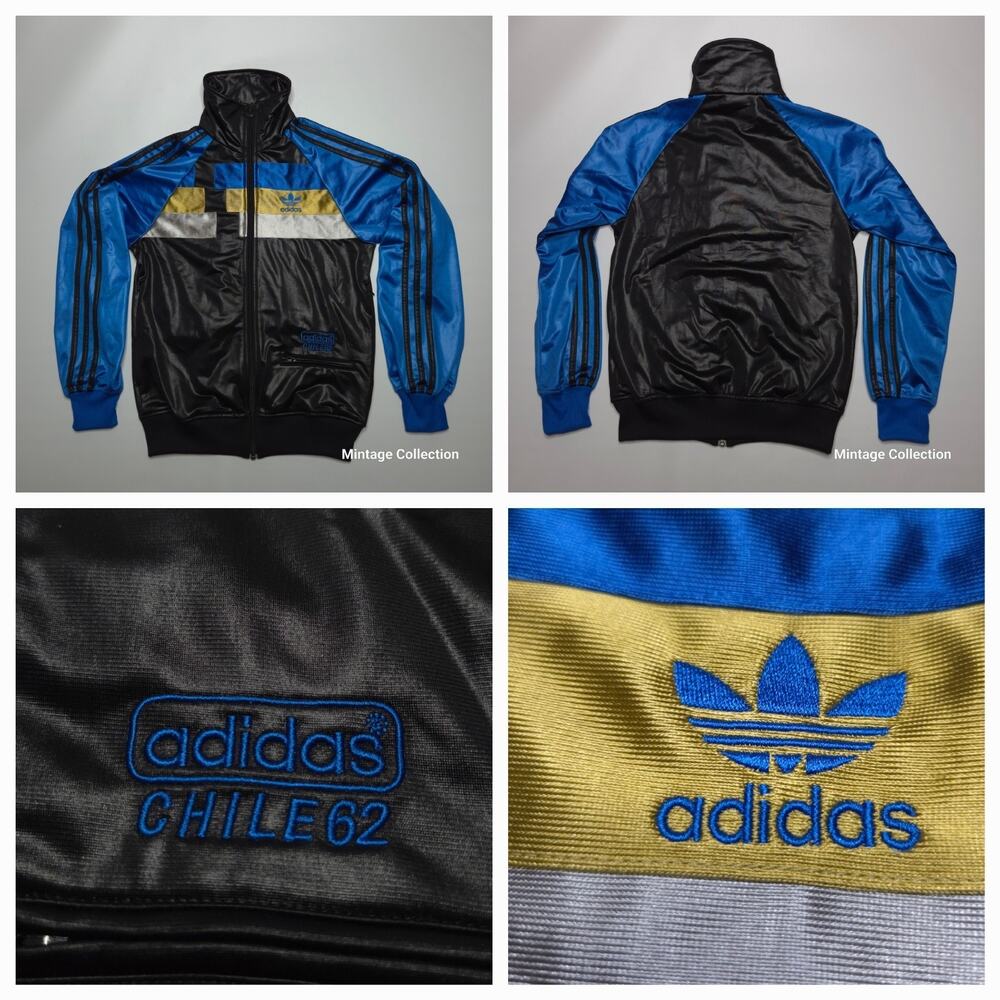 Adidas Originals Trefoil Chile 62 Black Blue Full Zip Track Jacket Bboy Size XS